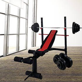 Лава під Штангу WCG DS 1000 лавка для жиму лежачи регулювання кута нахилу з тренажером для ніг