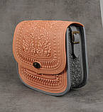 Авторська шкіряна сумка "Дубок" ручної роботи, велика сумка з натуральної шкіри, фото 2