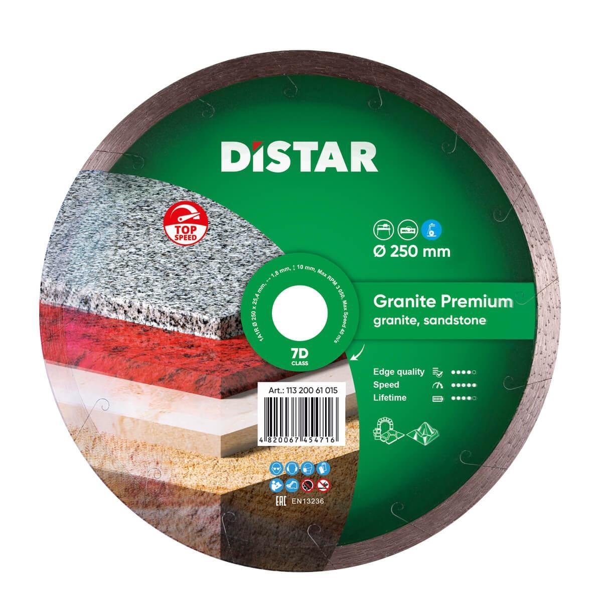 Алмазний Диск по граніту та мармуру 250мм Distar 1A1R 250 GRANITE PREMIUM для верстата