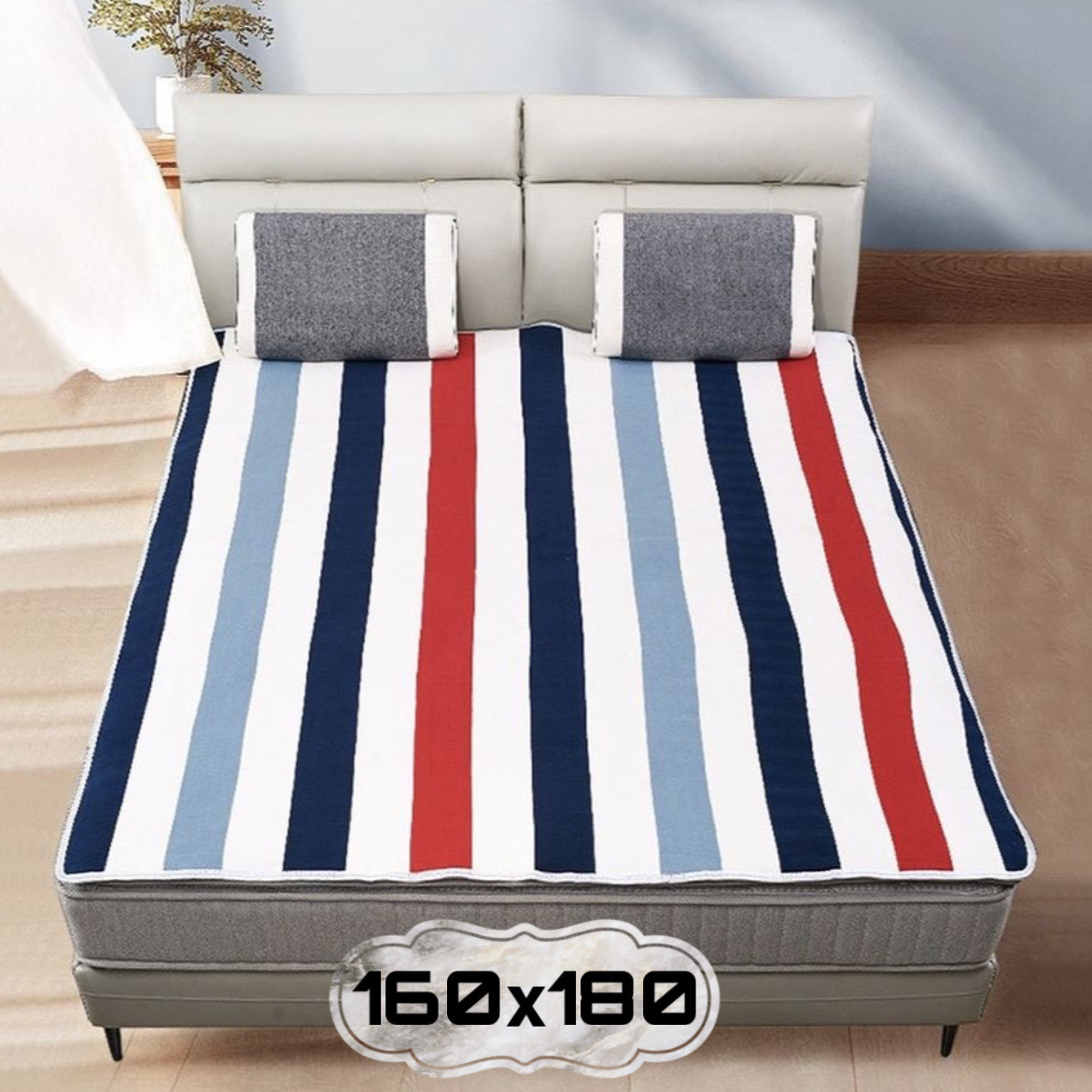 Електропростирадло грілка електричне простирадло electric blanket 160*180 см широкі кольорові смужки