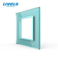 Рамка розетки 1 место Livolo зеленый стекло (C7-SR-18) SL-1