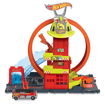 Ігровий набір Hot Wheels Супер петля з пожежною станцією HKX41