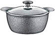Каструля зі скляною кришкою O.M.S. Collection 3120 з гранітним покриттям 24 см 4,5 л Сірий (Туреччина), фото 9
