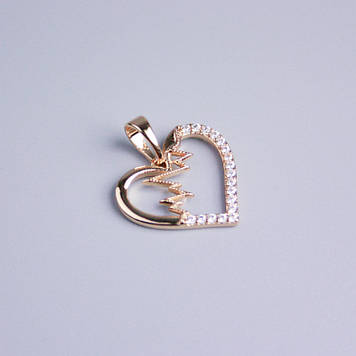 Кулон Xuping Позолота 18К Серце з білими стразами d-13х18мм+-