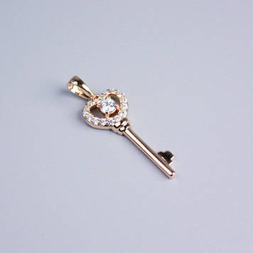 Кулон Xuping Позолота 18К Ключ з білими стразами d-27х11мм+-
