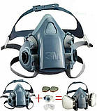 Напівмаска 3M 7500 (7502) + фільтра повний комплект, фото 3