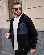 Тепла кофта на блискавці темно-синя, фото 3