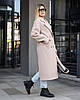 Зимове жіноче тепле світле світле пальто двобортне з високим вмістом вовни, фото 8