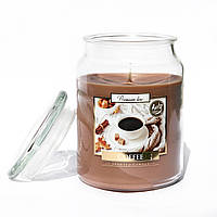 Свічка ароматична 100 годин Coffe Кава у склі з кришечкою для дому Bispol