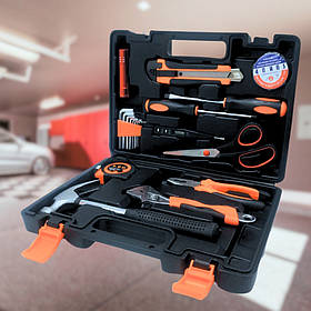 Набір ручних інструментів 18 предметів у кейсі портативний набір для будинку молоток плоскогубці викрутки