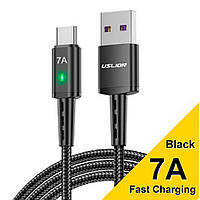 Кабель USLION USB TYPE-C для заряджання та передачі даних 1 метр 1 метр Чорний