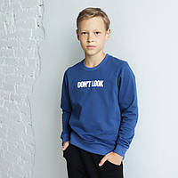 Подростковый свитшот для мальчика-подростка "Don't look" Gbi Teens Синий р.140 (13756)