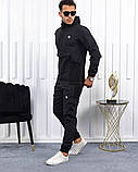 Чоловічий спортивний костюм Stone Island CK6638 чорний S, XL, XXL, фото 2