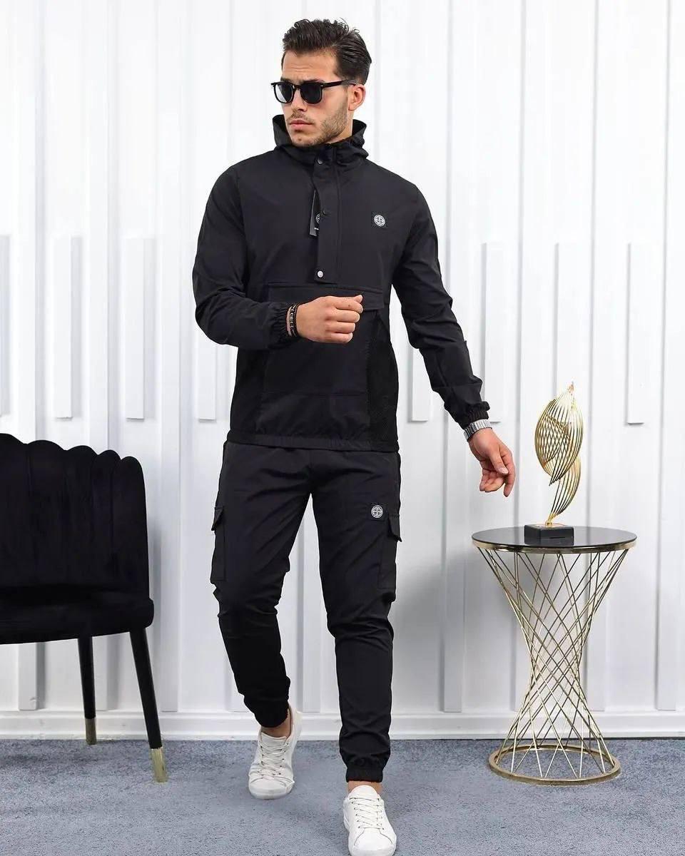 Чоловічий спортивний костюм Stone Island CK6638 чорний S, XL, XXL, фото 1