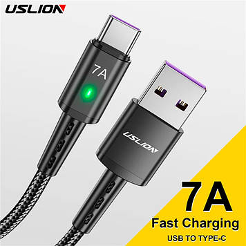 Кабель USLION USB TYPE-C для заряджання та передачі даних  Чорний