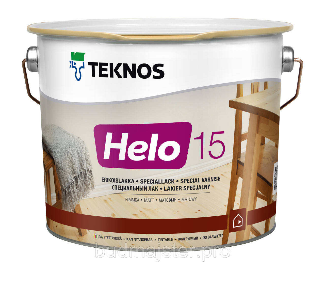 Лак TEKNOS HELO 15 матовий, 9 л
