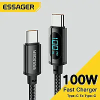 Кабель Essager Type C to Type C Cable 100W, 2м Черный