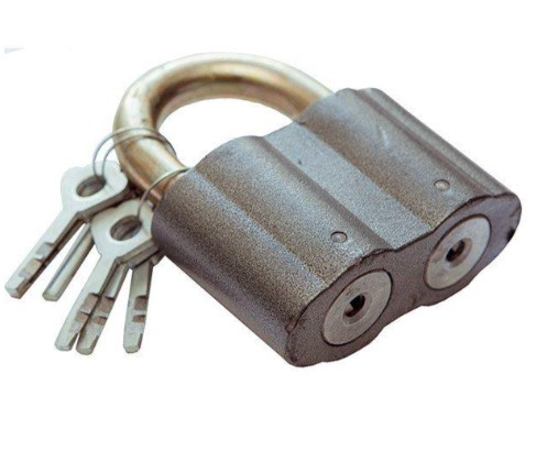 Замок навісний дисковий ЗВС-2 (2 мех,секрета) алюміній 3+3 ключа