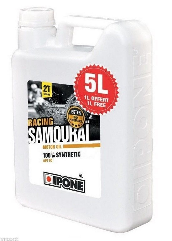 Паливна олива Ipone Samourai Racing 2T MIX OIL 100% синтетичний ефір 5 Л 4+1 (IP949) (AKC) (4)