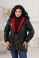Жіноча тепла куртка на хутрі 3 кольори розміри 48-58