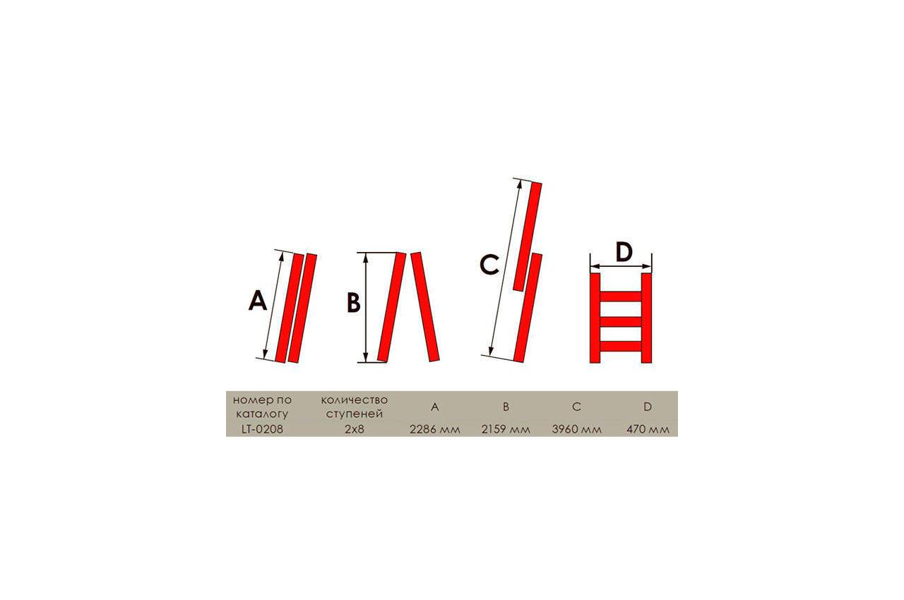 Лестница 2-х раскладная Intertool - 3960 мм х 2x8 ступеней универсальная, до 150 кг, из алюминия - фото 4 - id-p1944890564