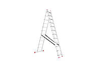 Лестница 3-х раскладная Intertool - 7887 мм х 3x12 ступеней универсальная, до 150 кг, из алюминия