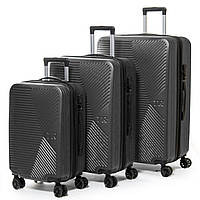 Комплект чемоданов ABS-пластик 3 штуки 804 dark-grey