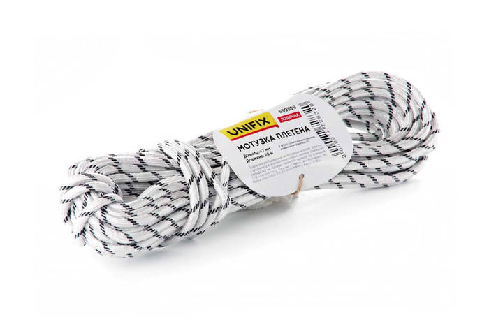 Веревка плетеная Unifix - 7мм x 10м лодочная белая, с узором (ID ...