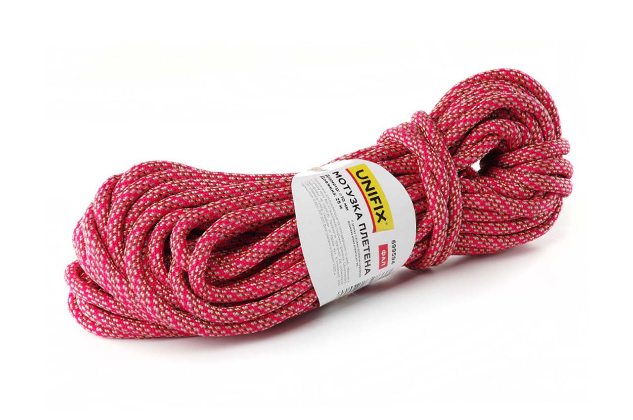 Веревка плетеная ФАЛ Unifix - 8мм x 25м красная, строительная - фото 1 - id-p1944890725