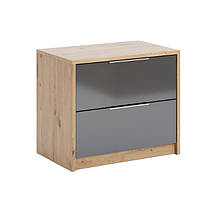 Тумба приліжкова в спальню з ЛДСП 2Ш Реймонд Миро-Марк Дуб Артізан/Антрацит