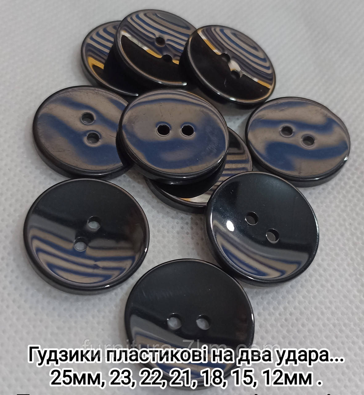 Ґудзики чорні глянець...
25 мм-200/пач, фото 1