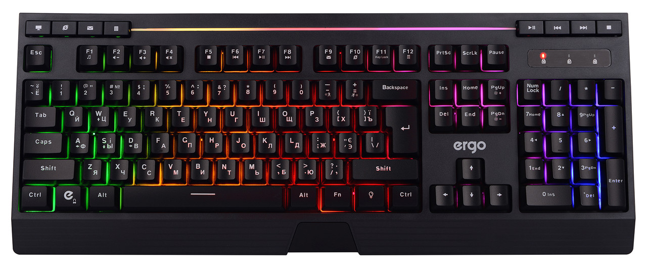 Клавіатура ERGO KB-612 Keyboard ENG/RUS/UKR Чорний, фото 1