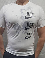 Мужская спортивная футболка Nike белая трикотаж коттон