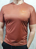 Мужская спортивная футболка Nike размер S оранжевая тренировочная полиэстер
