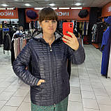 Куртка стьобана жіноча синя батал легка тонка 48 синя, фото 6