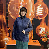 Куртка стьобана жіноча синя батал легка тонка 48 синя, фото 7