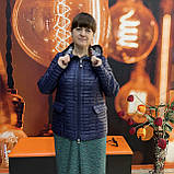 Куртка стьобана жіноча синя батал легка тонка 48 синя, фото 8