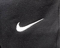 Мужские зимние тёплые спортивные штаны Nike чёрные трикотажные на флисе