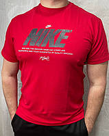 Мужская спортивная футболка Nike красная трикотаж коттон