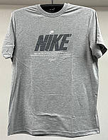 Мужская спортивная футболка Nike светло-серая трикотаж коттон