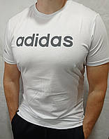 Мужская спортивная футболка Adidas белая трикотаж коттон