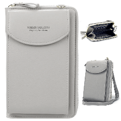 Жіноча сумка-клатч з відділом для телефону (18х12х3 см) BAELLERRY Forever Young, Сірий / Портмоне-гаманець з ремінцем