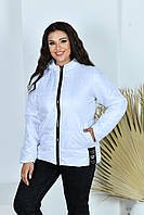 Осінньо-весняна жіноча стьобана куртка батал з капюшоном (р.48-56). Арт-1325/37