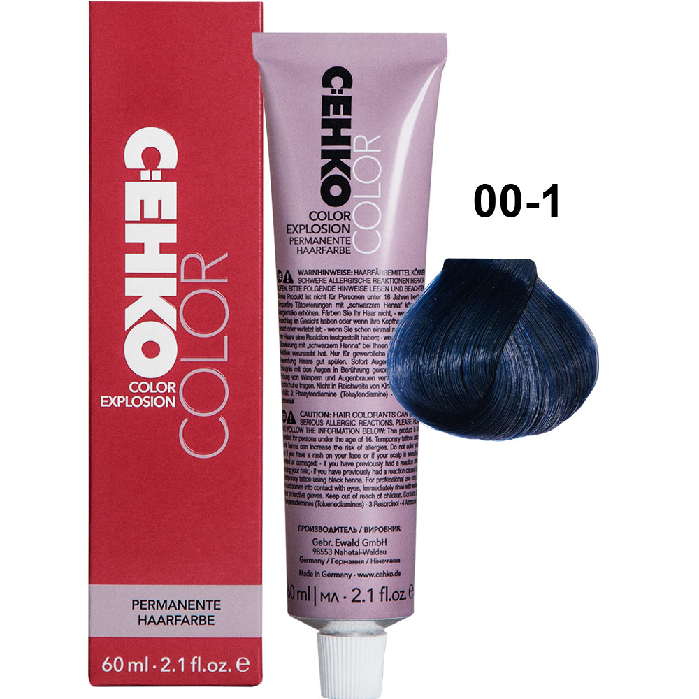 Крем-фарба для волосся Cehko Color Explosion Mixton 00/1 мікс-блакитний тон 60 мл Німеччина