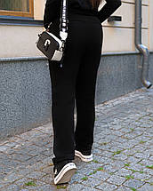 Теплі жіночі спортивні штани чорний, фото 3