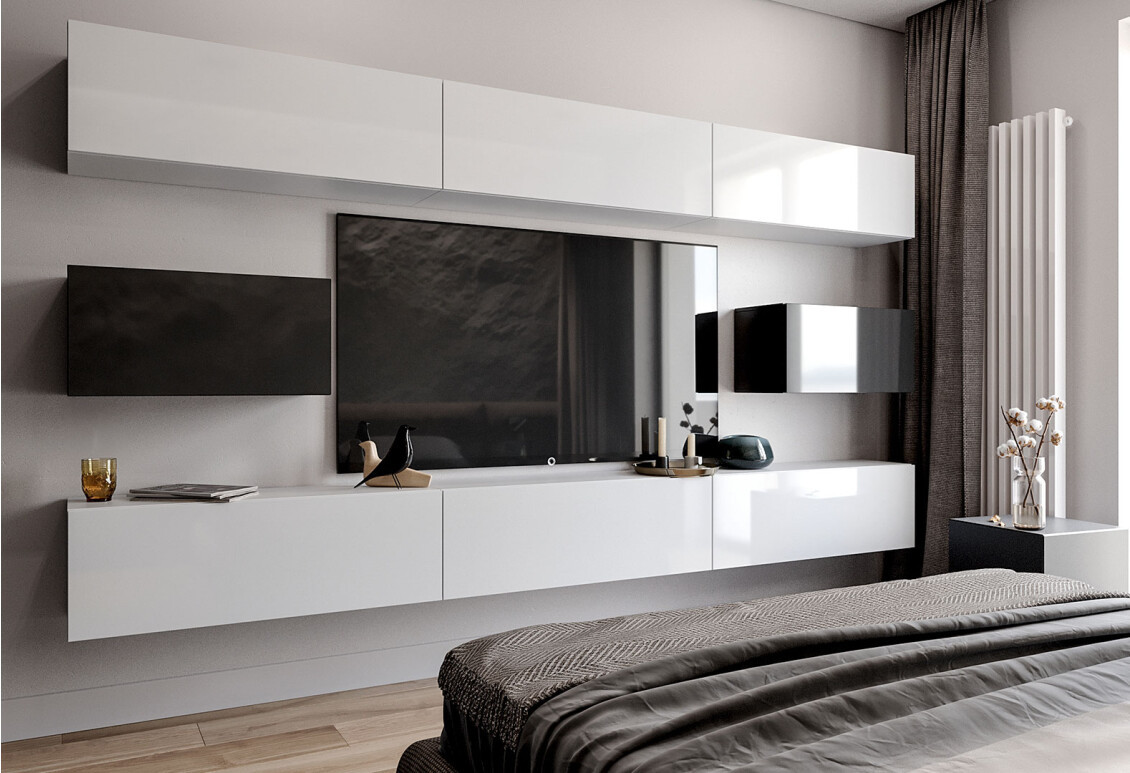 Вітальня Box F3 (глянець білий / глянець чорний) Міро-Марк, фото 1