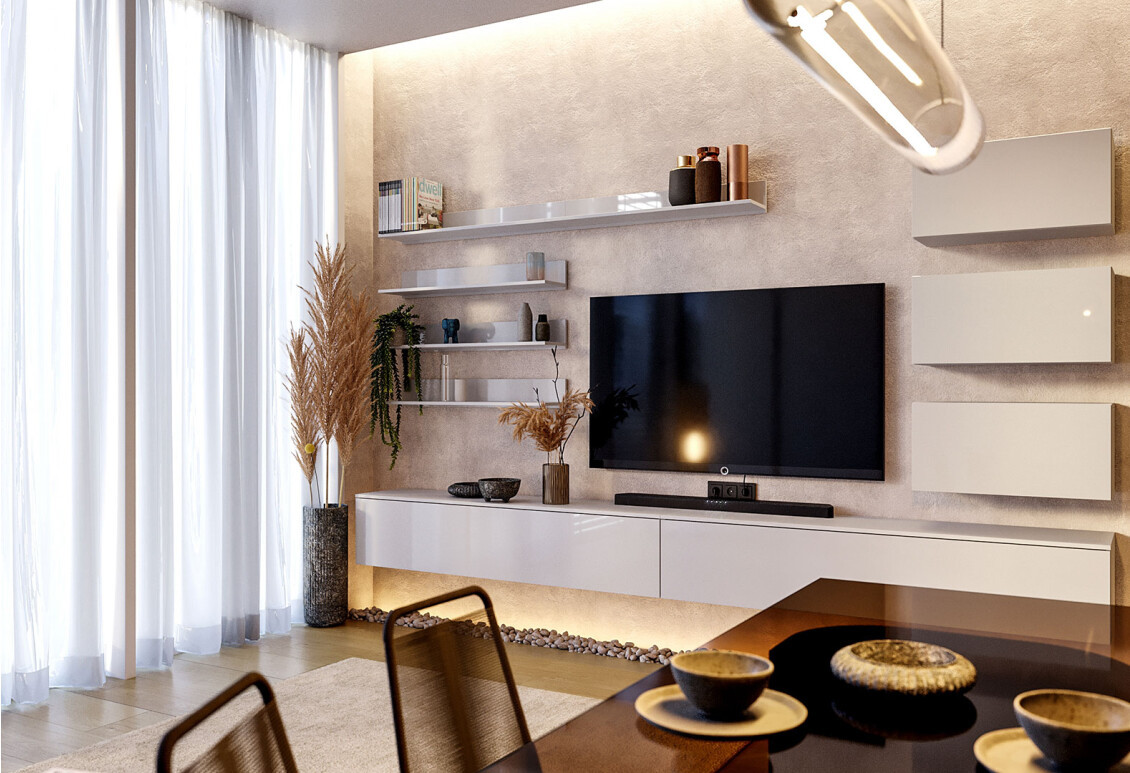 Вітальня MiroMark Box TV5 (глянець білий / глянець чорний)