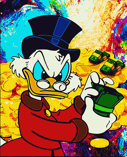 Картина по номерам скрудж макдак с деньгами 50 х 60 см MELV-2015 ...
