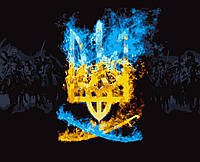 Картина за номерами герб України Слава Україні 40 х 50 см MELR-1480 патріотична тематика виробництво Україна