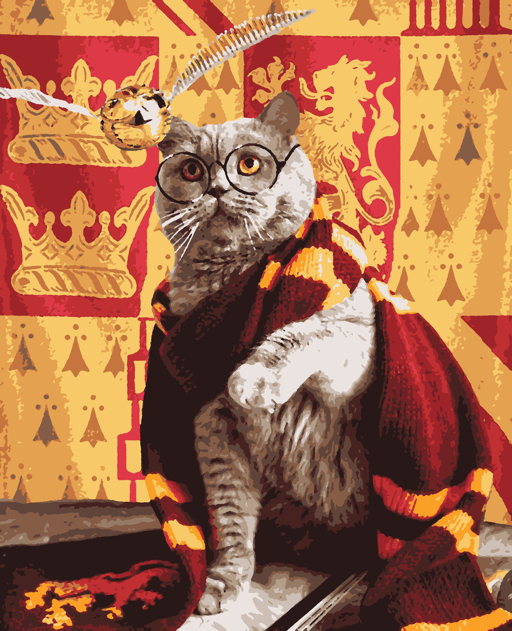 Картина за номерами Гаррі Поттер Котик і снітч 40 х 50 см MELR-9005 виробництво Україна - фото 1 - id-p1944956496